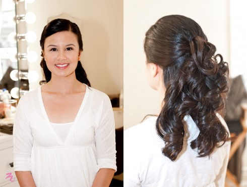  natural look for her wedding, with Mei's famous 'loose curls' hair style 