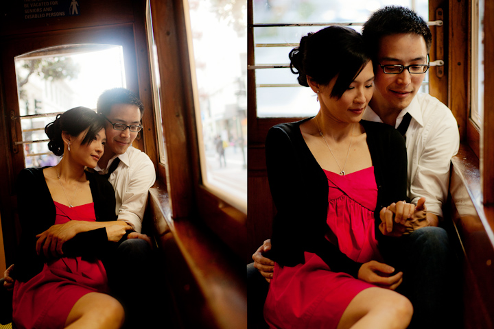 Cable Car Engagement Photo Session, Makeup and Hair by Triple Twist