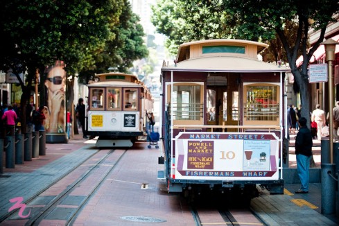 The Powell-Mason Cable Car stop right in front of our studio.