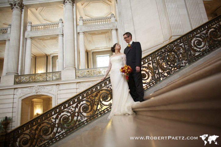 San Francisco Steps of City Hall Wedding Photo