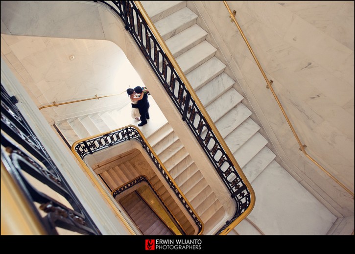 Beautiful Stairs and Staircase Wedding Shot - Makeup and Hair by Triple Twist