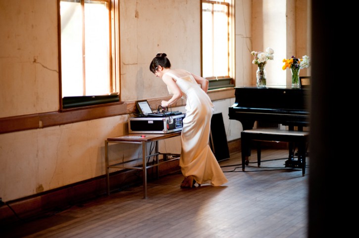 Bride in Marin DJing, Farm Ranch Natural Wedding