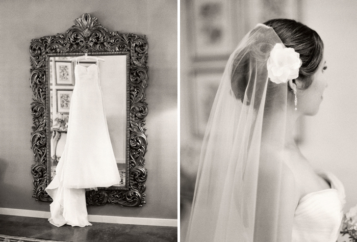 Wedding Veil with Updo and Flower