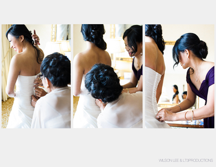 Asian wedding updo, mother updo, half up and half down