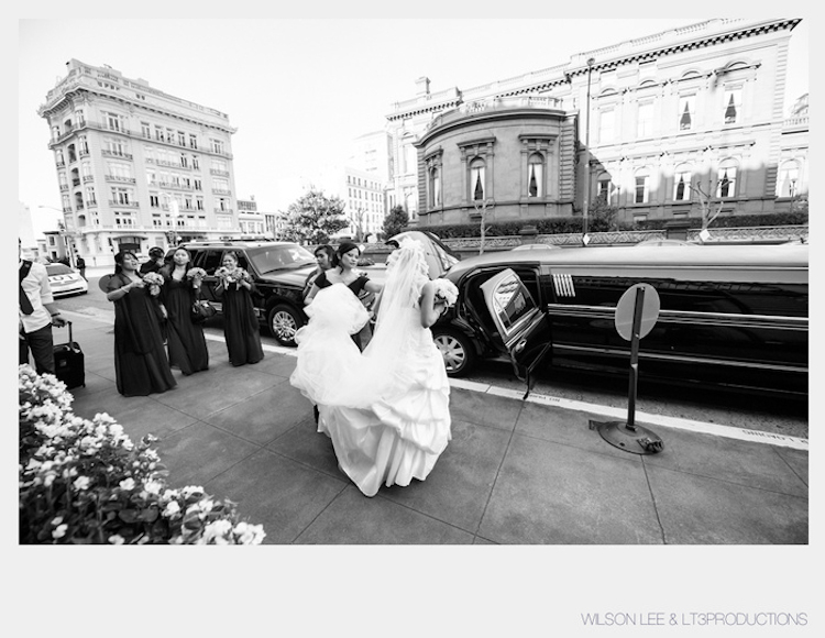 Wedding Dress with Veil and Limo, Fairmont